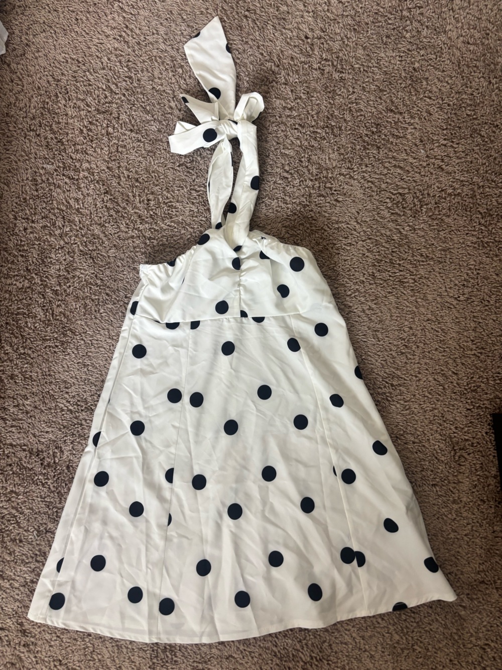 White Polka Dot Halter Mini Dress